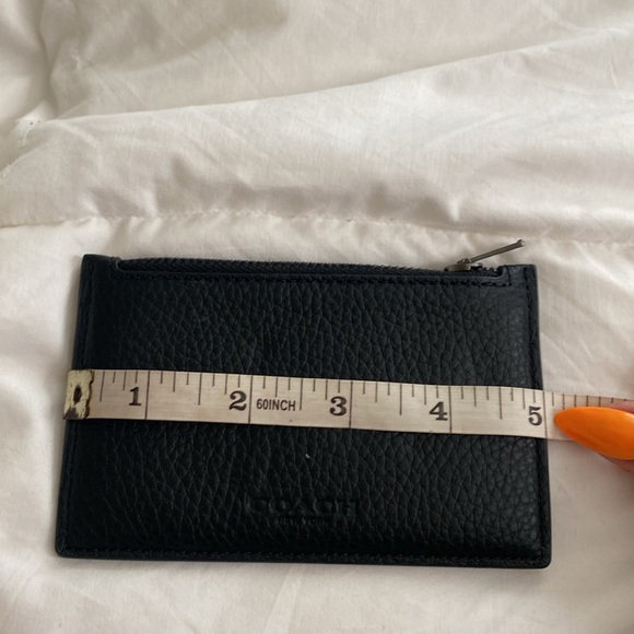 Coach | NWT Men’s Black Leather Slim Zip Card Case - Picture 6 of 7